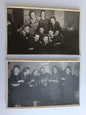 SET OF 2 PHOTOS KOZIEGŁOWY, MYSZKÓW, GROUP OF WOMEN, 1944
