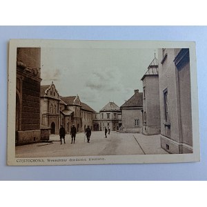 POSTKARTE CZĘSTOCHOWA INNERER KLOSTERHOF 1939, BRIEFMARKE BRIEFMARKE