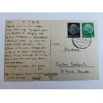 POSTKARTE CZĘSTOCHOWA INNERER KLOSTERHOF 1939, BRIEFMARKE BRIEFMARKE