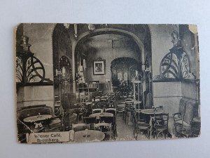 POSTCARD BYDGOSZCZ BROMBERG WIENER CAFE, PRE-WAR CAFE 1917