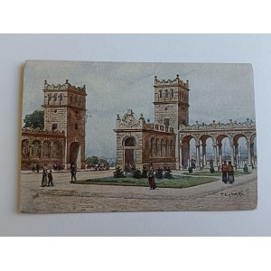 POSTCARD POLISH PAINTING CIEŚLEWSKI, WARSAW BASZTA DO WJADUKTU, PRE-WAR