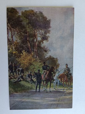 POSTCARD ARMY, SOLDIERS, HORSES, PRE-WAR