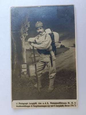 POSTCARD SOLDIER WITH BACKPACK, PRE-WAR
