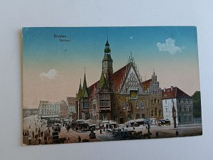 POSTCARD WROCŁAW, BRESLAU, CITY HALL, PRE-WAR, 1916, STAMP, STAMPED