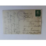 POCZTÓWKA KARKONOSZE, ŚNIEŻKA, PRZEDWOJENNA 1930 R, STEMPEL, ZNACZEK