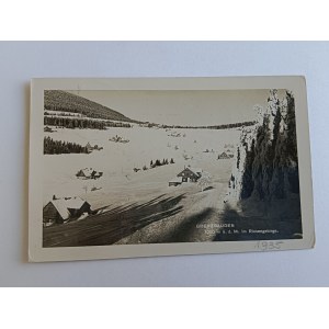 POCZTÓWKA KARKONOSZE, RIESENGEBIRGE, PRZEDWOJENNA 1935 R, ZTEMPEL, ZNACZEK