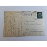POCZTÓWKA KARKONOSZE, RIESENGEBIRGE, PRZEDWOJENNA 1935 R, ZTEMPEL, ZNACZEK