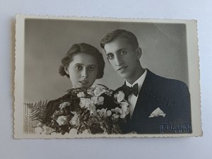PHOTO WILNO BRUDNER, BRIDE AND GROOM, 1939