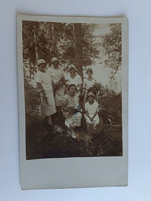 PHOTO FIVE WOMEN AND A GIRL, BY THE RIVER, TATRA MOUNTAINS, PRE-WAR