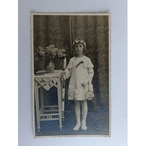 ZDJĘCIE DĄBROWA, RADZIKOWSKI, PIERWSZA KOMUNIA ŚWIĘTA, PRZEDWOJENNE 1935 R