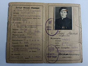 TEMPORARY IDENTITY CARD, PIEKARY ŚLĄSKIE, TARNOGÓRSKI DISTRICT YEAR 1948