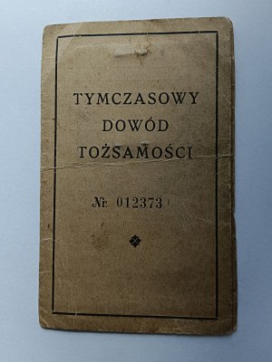 TEMPORARY IDENTITY CARD, RADZIONKÓW, TARNOWSKIE GÓRY DISTRICT YEAR 1950