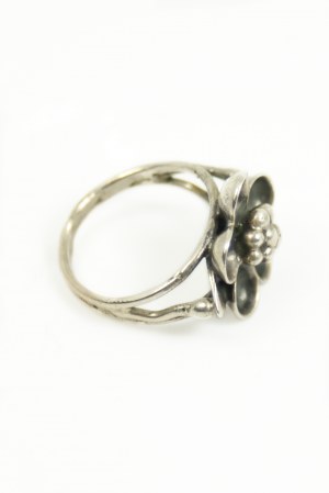 Orno silver ring, flower, forget-me-not