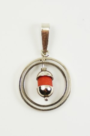 Silver Juwelia pendant with coral