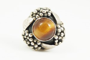 ORNO silver ring with tiger eye