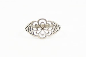 Warmet silver ring, openwork flower