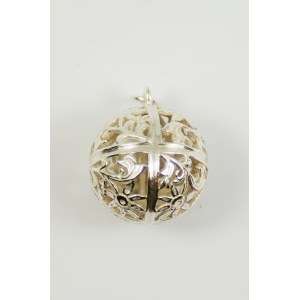 Large silver ball pendant, Warmet, Edelweiss