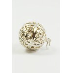 Large silver ball pendant, Warmet, Edelweiss