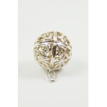 Large silver ball pendant, Warmet, Edelweiss