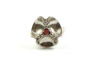 Silver fine ring, Resovia, with coral, size 10