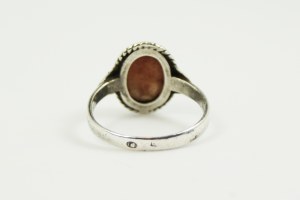 Silver ring with chalcedony, Agate Klodzko, PRL