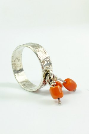 Silver ring with nat.coral - WWB, PRL