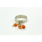 Silver ring with nat.coral - WWB, PRL