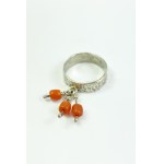 Silver ring with nat.coral - WWB, PRL