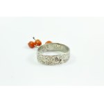 Silver ring with nat.coral - WWB, PRL
