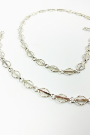 Silver chain, necklace, snowmen Amber G5