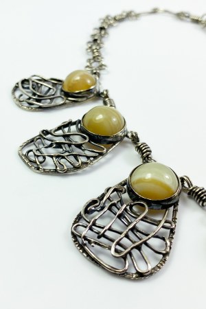 Silver agate necklace by Orno?