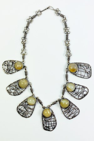 Silver agate necklace by Orno?