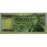 5.000 złotych 1982-1988 - zestaw 3 banknotów, serie AU, BZ oraz CS