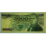 5.000 złotych 1982-1988 - zestaw 3 banknotów, serie AU, BZ oraz CS