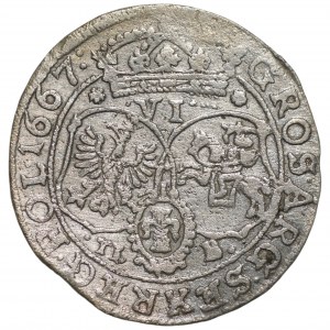 Jan II Kazimierz (1648-1668) - Szóstak koronny 1667 - Bydgoszcz