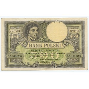50, 500 złotych 1919-1929 - zestaw 3 banknotów