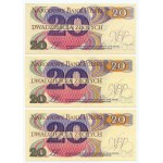 20 złotych 1982 - zestaw 6 banknotów