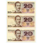 20 złotych 1982 - zestaw 6 banknotów