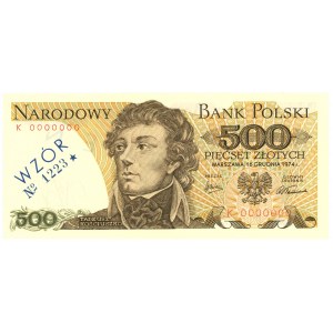 500 złotych 1974 - seria K 0000000 - WZÓR No 1223*
