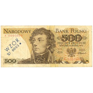 500 złotych 1974 - seria A 0000000 - WZÓR No 0685*