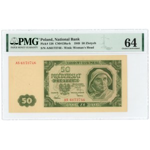 50 zloty 1948 - AS series - PMG 64