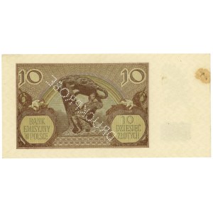 10 złotych 1940 - seria J - perforacja DRUCKPROBE
