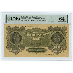 10.000 marek polskich 1922 - seria C - PMG 64