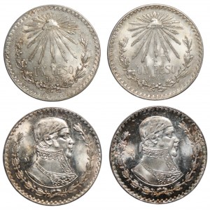 MEXICO - 1 peso 1933-1967 - ensemble de 4 pièces