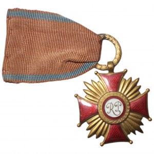 Złoty Krzyż Zasługi - monogram RP