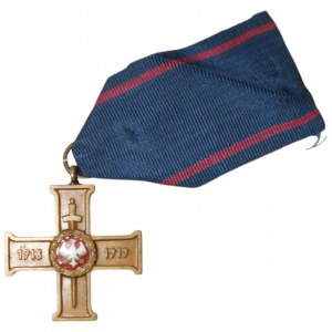 Wielkopolski Krzyż Powstańczy PRL ze wstążką 1918-1919