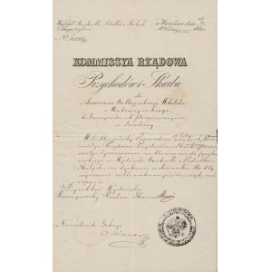 Pismo Komisji Rządowej Przychodów i Skarbu do Witolda Małcużyńskiego, asesora kolegialnego, b. nauczyciela w b. progimnazjum w Świsłoczy (Białoruś) [1865]