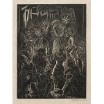 [drzeworyt na papierze chińskim] MROŻEWSKI Stefan - Król z maską w ręku [1929]