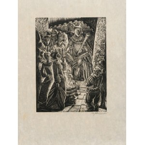 [drzeworyt na papierze chińskim] MROŻEWSKI Stefan - Król na tronie [1929]