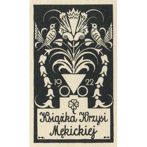 [ekslibris] MĘKICKI Rudolf - Ex libris. Książka Krzysi Mękickiej
